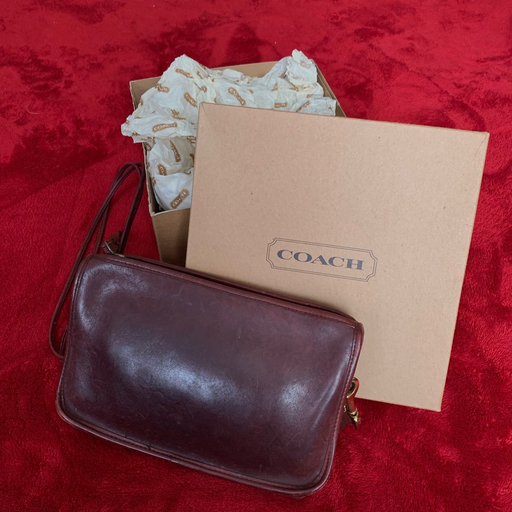 Vintage Coach Crossbody Handbag Maroon/Brown